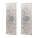 Large Wooden Wall Art Panels With Distressed Round Mirror Accents (Set of 2) - White