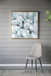 Large Modern Flower Oil Painting, SquareFrame Wall Art - Blue / Gray