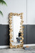 Full Length Mirror With en Leaf Accents, Floor Miiror For Living Room Bedroom - Gold