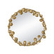 Round Metal Wall Mirror With en Leaf Accents, Modern Decor Mirror For Living Room Entryway Hallway - Gold