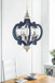 Wood Chandelier 6 Light Farmhouse Pendant Lighting Wood Hanging Light Fixture For Kitchen Living Dining Room, Bulb Not Included - Cream