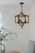 3 Light Wood Drum Chandelier, Hanging Light Fixture With Adjustable Chain For Kitchen, Bulb Not Included - Brown