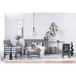 Farmhouse Chandeliar Distressed Pendant French Country Wood Chandelier For Living Room Foyer, Bulb Not Included - Antique Cream