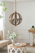4 Light Wood Chandelier, Hanging Light Fixture With Adjustable Chain For Kitchen, Bulb Not Included - Brown