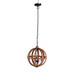 4 Light Wood Chandelier, Hanging Light Fixture With Adjustable Chain For Kitchen, Bulb Not Included - Brown