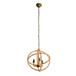3 Light Farmhouse Chandelier, Rope Chandelier Globe Hanging Light Fixture With With Adjustable Chain For Kitchen, Bulb Not Included - Beige Brown
