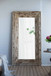 Full Length Rectangle Floor Mirror With Distressed Wood Frame - Brown