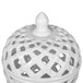 Ceramic Lidded Jar With Lattice Design - White