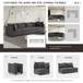 Modern Modular Sectional Oversized 4 Seat Couch Set & 4 Pillows, Minimalist Style Wide Seat Comfy Sofa - Gray