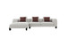 Mardi - Tweed Sectional Sofa With 3 Pillows - Maroon / Beige