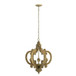 Farmhouse Chandelier, 6 Light Wood Chandelier Pendant Light Fixture With Adjustable Chain For Dining Room Living Room Entryway, Bulb Not Included