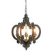 Farmhouse Chandelier, 6 Light Wood Chandelier Pendant Light Fixture With Adjustable Chain For Dining Room Living Room Entryway, Bulb Not Included
