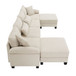 Wide Seat Modular Sectional Bed Sleeper Couch Set With Armrest Pillow 6 Seat, Free Combination Sofa With Ottomans Oversized