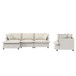 Living Room Set Modular Sectional Couch, Upholstered Sofa & Armchair & Movable Ottoman