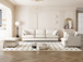 Living Room Set Modular Sectional Couch, Upholstered Sofa & Armchair & Movable Ottoman