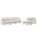 Living Room Set Modular Sectional Couch, Upholstered Sofa & Armchair & Movable Ottoman
