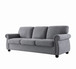 Soft Sofa, Upholstered 3 Seater Couch With High Density Foam, Loose Back Cushions And Turned Legs