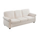Soft Sofa, Upholstered 3 Seater Couch With High Density Foam, Loose Back Cushions And Turned Legs