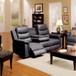 Reclining Sofa With Middle Console Slipcover, Stretch 3 Seat Reclining Sofa Covers - Black