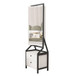 Modern Design Rotating Floor Standing Mirror Closet & Spacious Storage Area - White