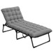 Outsunny - Outdoor Chaise, Adjustable Folding Chaise Lounge With 4-Position Backrest, Magazine Pocket, Removable Head Pillow, Sun Bathing Lounger Chair For Patio, Beach - Gray
