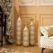 High Floor Vase Flowers Oversized Floor Vase (Set of 3) Large Metal Glazed Vases Pampas Prairie Twigs Vintage Oversized Vases Living Room Bedroom Family Farmhouse - Blue / Gold