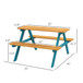 Outsunny - Kids Picnic Table Set With Wooden Table, Outdoor Bench Set With Seating For 4 Kids Ages 3-8 Years Old For Patio Garden, Easy Installation, Outdoor Indoor Use - Natural Wood