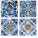 Abstract, And Wall Decor Accents (Set of 4) - White / Blue