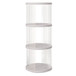360° Rotating Bookshelf, Small Corner Bookcase, 3 Tier Floor Standing Organizer, Round - Cream White