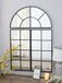 Large Arched Wall Mirror With 3 Separate Sections - Black