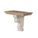 Distressed And Wooden Wall Shelf With Corbel Design - Brown / Antique White