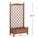 Raised Garden Bed With Trellis 2 Pack, Outdoor Planter Box & Plant Stand With Climbing Racks - Brown