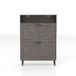 Farmhouse Shoe Storage Cabinet With Barn Door Design, 2 Flip Drawers, Hooks - Dark Oak