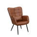 Modern Accent Arm Chair High Back With Metal Legs And Soft Padded