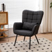 Modern Accent Arm Chair High Back With Metal Legs And Soft Padded
