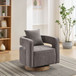 Swivel Accent Open Back Barrel Chair With Weathered Base