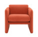 Arm Chair With Waved Arms, Metal Decoration On Both Side Arms
