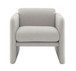 Arm Chair With Waved Arms, Metal Decoration On Both Side Arms