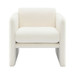 Arm Chair With Waved Arms, Metal Decoration On Both Side Arms