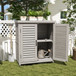 Potting Bench With Storage Cabinet And Metal Table Top For Outdoor