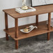Modern Double Deck TV Cabinet With Open Storage Shelf, Rounded Legs
