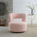 Swivel Comfy Round Barrel Chair With Soft Teddy Fabric For Living Room