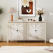 Modern Storage Cabinet With 4 Doors & Adjustable Shelves