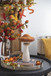 Mushroom Holiday Ornament, For Harvest Festival Fall Festival & Thanksgiving Table Decorations (Set of 2) - Beige / Orange