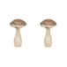 Mushroom Holiday Ornament, For Harvest Festival Fall Festival & Thanksgiving Table Decorations (Set of 2) - Beige / Light Brown