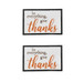 Thanks Wall Sign, Wall Art Decor For Harvest Festival Fall Festival & Thanksgiving Table Decorations (Set of 2) - Black / Orange / White