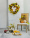 Dia Maple Leaf Wreath, Botanicals Decor For Harvest Festival Fall Festival & Thanksgiving Table Decorations - Green / Mustard