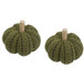 Pumpkin Ornament Decor For Holiday Harvest Festival Fall Festival & Thanksgiving (Set of 2) - Green