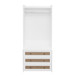 Wardrobe With 3 Drawers High Wardrobe Armoire With Rattan For Living Room Organizer - White
