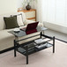 Glass Lift Top Coffee Table, Modern Simple 2-Layer Tempered Glass Coffee Table For Living Room - Black